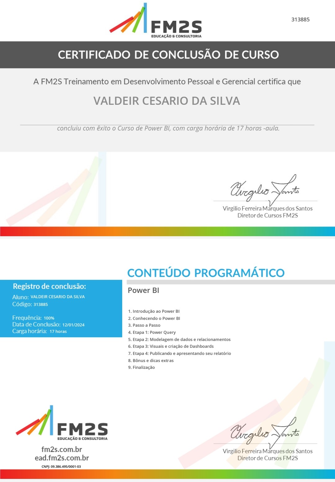 Certificado em power bi